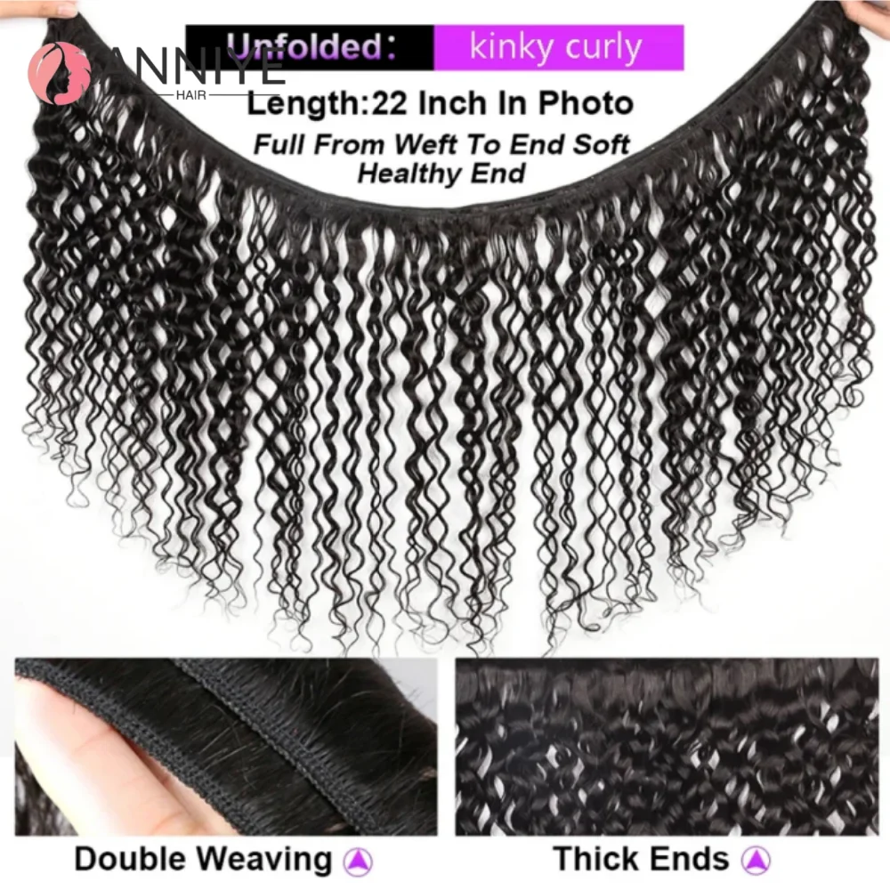 Cabelo encaracolado não processado virgem tecer cabelo humano 3 pacotes com fechamento de renda 4x4 pacotes de extensões de cabelo encaracolado para mulher ﻿ 12A
