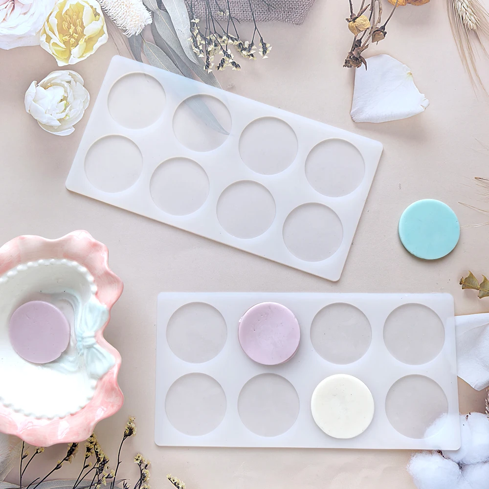 قالب سيليكون أسطواني ذو 8 تجويف، يستخدم لخبز كعكة موس والحلوى والشوكولاتة والبسكويت والكعك