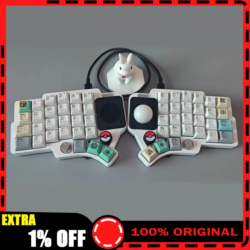 

Kpax Mote V3 Split Keyboard Kit Rp2040 RGB With Usbhub Knob Trackball Support VIAL Gasket Split Keyboard Kit Customized PC Gifts
