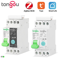 TUYA MCB Zigbee With Metering Smart Circuit Breaker 16A 32A DIN Rail for Smart Home wireless Remote Control Switch by APP TONGOU