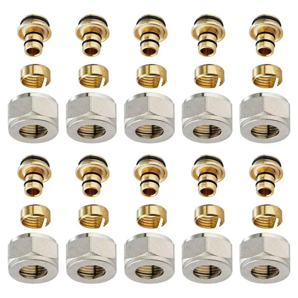 120 Sets of Reliable Underfloor Heating Manifold Connectors for 16mm Pipework Nickel Plated for Enhanced Longevity
