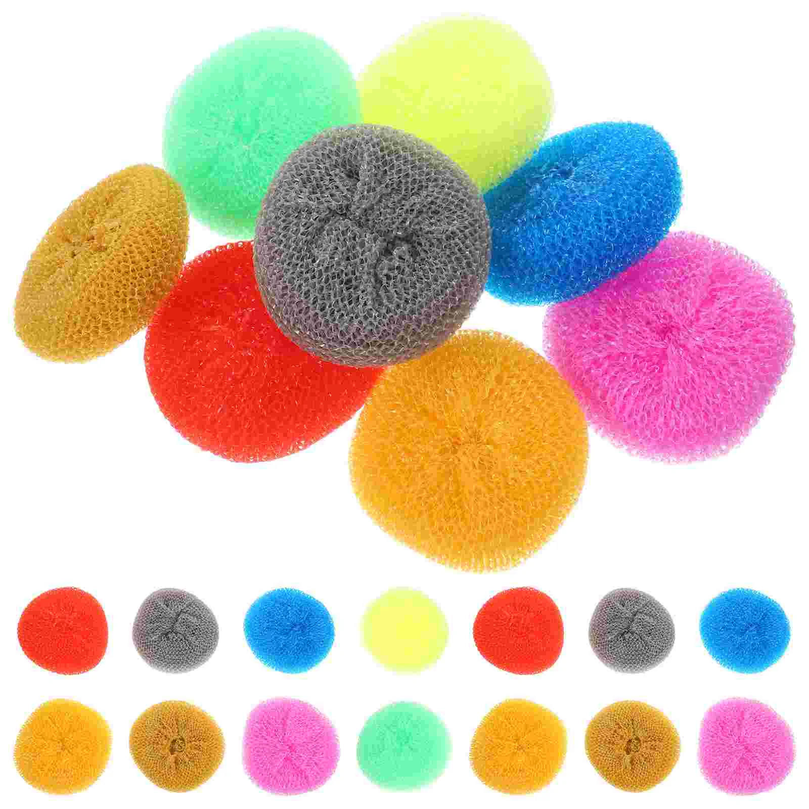 

30 Pcs Plastic Steel Wool Ball Dish Scrubber Round Pot Scrubbers for Kitchen Brush Pads Pp Dishes