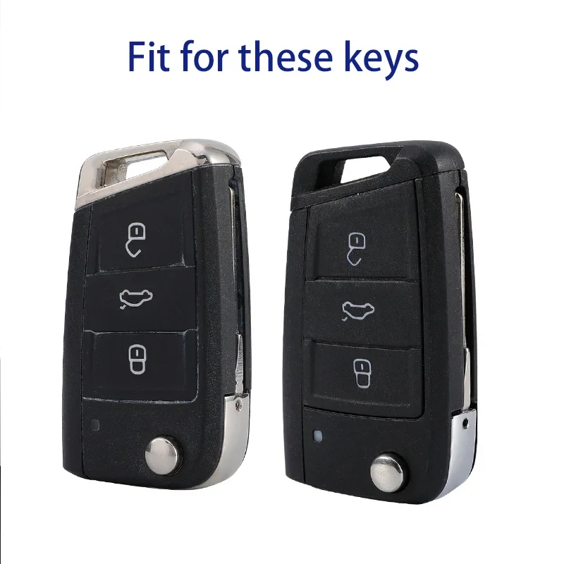 Car Key Case for VW Volkswagen Golf 7 MK7 3 Buttons Flip Folding Remote Key Fob for Seat for Skoda Silicone Cover Shell Fob