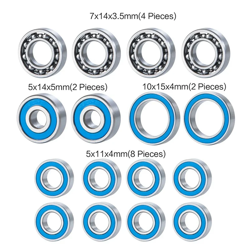

ODIES-For Axial SCX10 II Ar44 Compatible 16Pcs Wheel Hub Sealed Bearing Kit 1/10 RC Crawler Car Upgrade Accessories