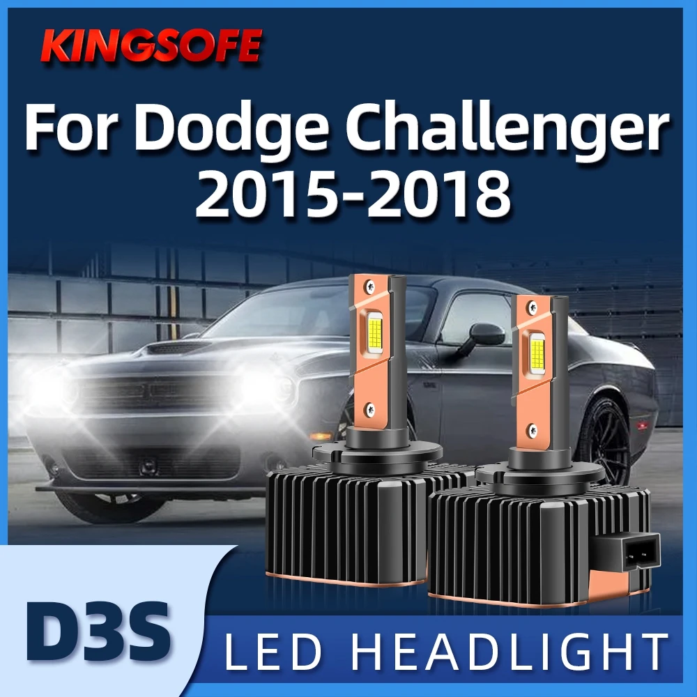 

KINGSOFE 30000LM LED Headlights D3S 120W Turbo LED CSP Chip 6000K White 12V 24V For Dodge Challenger 2015 2016 2017 2018