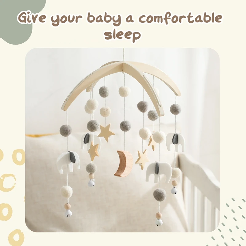 Baby Mobile Rasseln Spielzeug 0-12 Monate Holz Stern Vlies Bett Glocke Neugeborenen Bett Glocke Kleinkind Rassel Karussell musikalische Spielzeug Geschenke