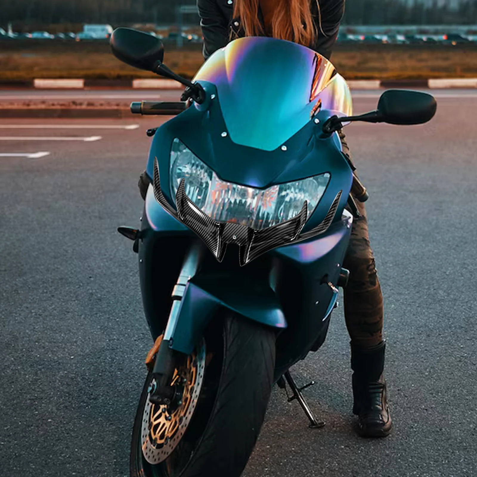 

Spoiler Wing for Motorbike Styling Fairing Shark Fin Enhances Appearance Reduces Wind Resistance Easy Install