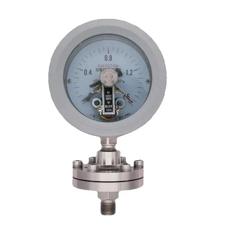 Exproof Electric contact diaphragm pressure gauge YX100B-ML YX160B-ML 1.6MPA M20*1.5