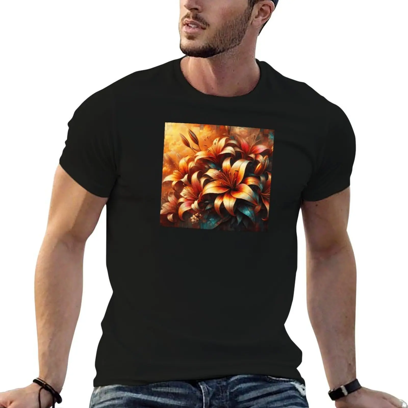 Lilies T-Shirt Durable Work Wear T-Shirt
