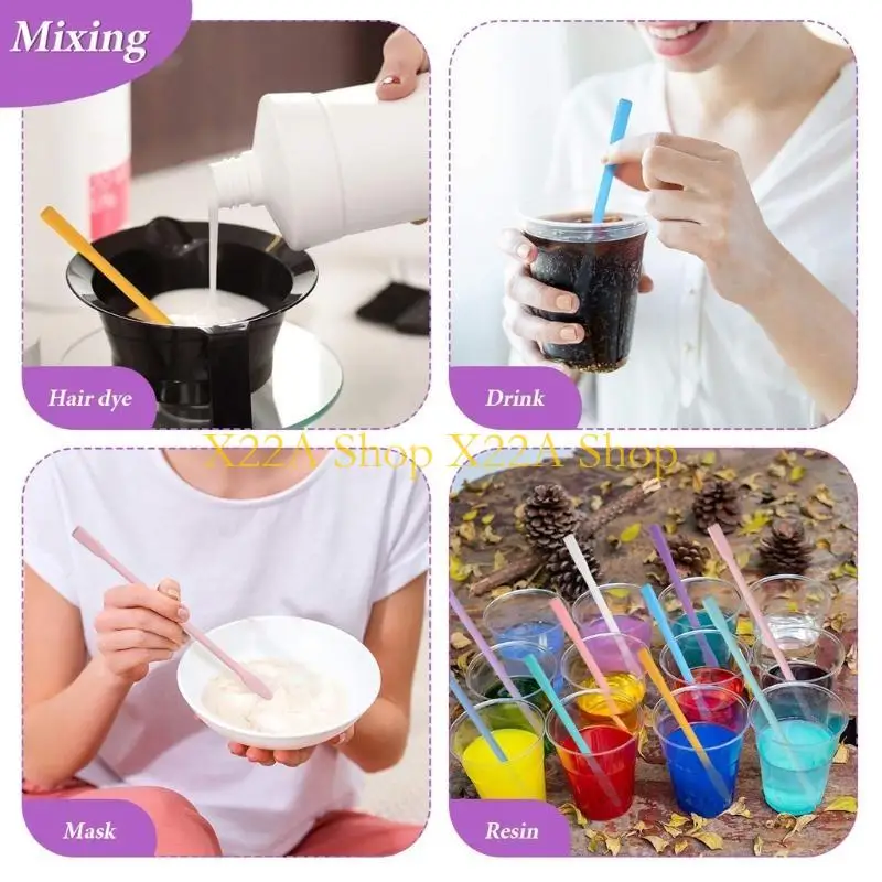 Unique 6 Pcs Silicone Stir Sticks Resin Mix Sticks for Facial Make Up Stirring Rods for Mixing Resin Liquid Paint Epoxy DIY