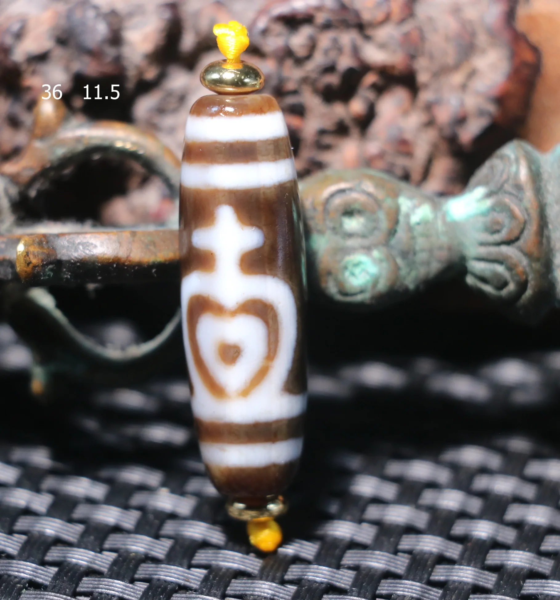 

4A+ Q Magic Energy Tibetan Top Old Agate Treasure Bottle dZi Bead Size Fit For Making Bracelet For Jewelry Amulet Timestown