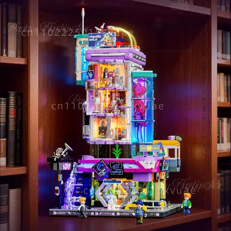 

New Cyberpunk Building Blocks Fashion Stores Assembly Models Toys Large Street View Collections Desk Decorations Holiday Gifts