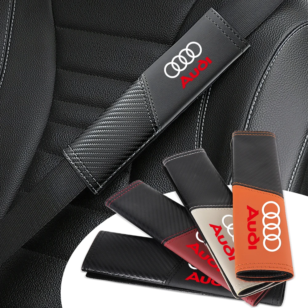 

2Pcs Leather Car Safety Belt Shoulder Cover Pads Interior Decoration For Audi A1 A2 A3 A4 A5 A6 A7 A8 Q5 Q7 C8 B8 Quyttro Sline