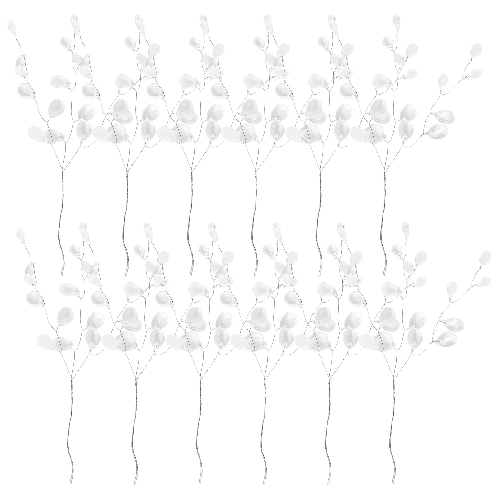 

50 Stems 16cm Artificial Bouquet Acrylic Bead Drops Spray For Wedding DIY Craft (White) Acrylic Drops