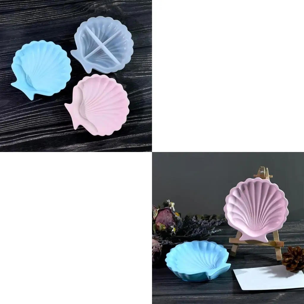  Artistic Seashells Silicone Tray Mold Soft Silicone Seashells Designs Tray Mold Unique Dish Mould for DIY Art Projects