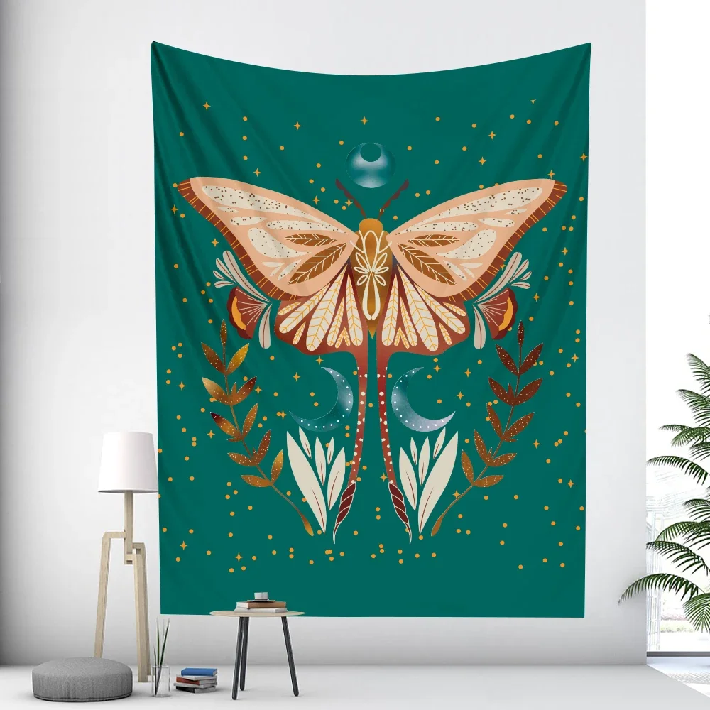 Pretty Butterfly Floral Tarot Psychedelic Scene Home Decor Tapestry Hippie Mandala Wall Hanging Boho Room Wall Decor