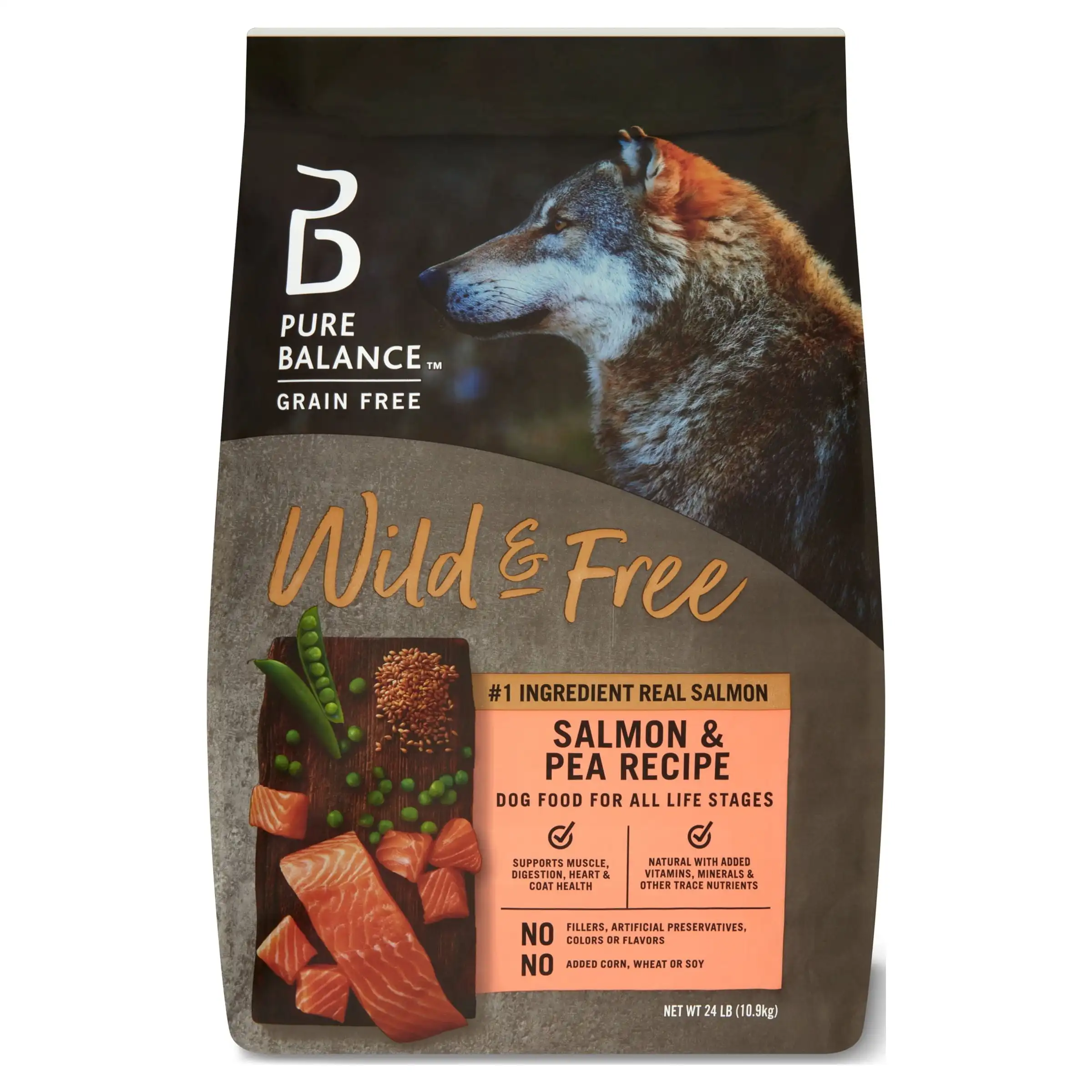 

Сухой корм для собак Wild & Free Salmon & Pea, беззерновой, 24 фунта