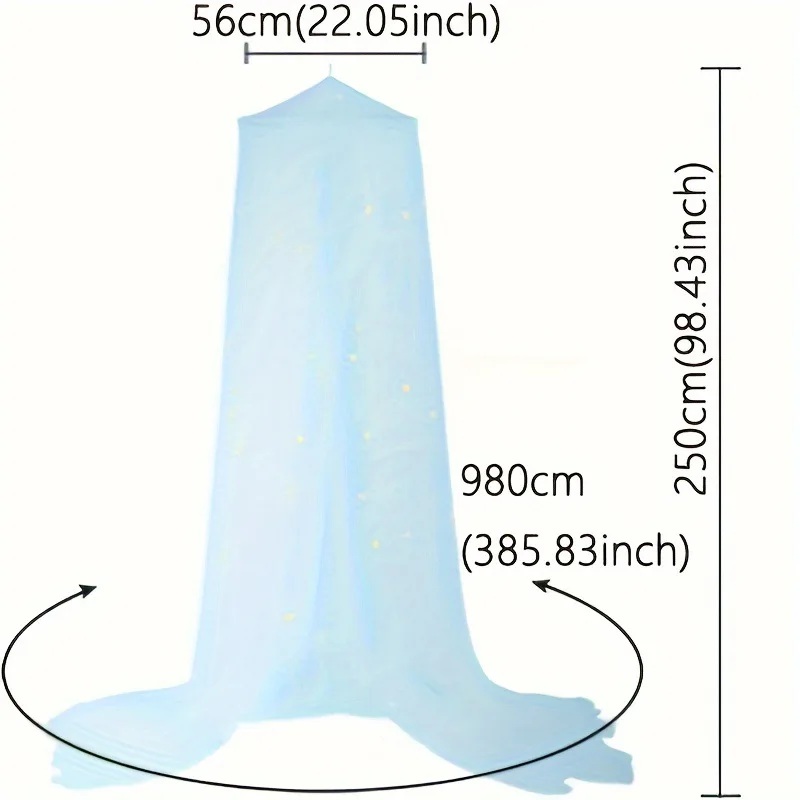 Summer mosquito net luminous fluorescent dome mosquito net bed curtain foldable without installation