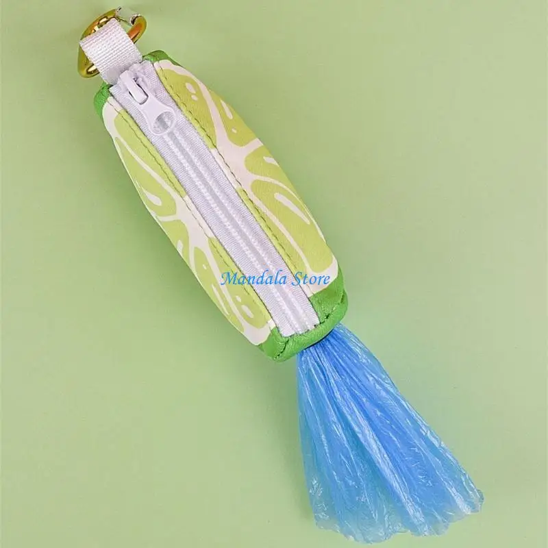 

U2JC Fruit Pattern Dog Poop Bag Dispenser Hangable Walking Poop Bag Holder Pet Supply