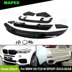 Aero Body Kit For BMW X5 F15 M Sport MP Style Gloss Blk Front Lip+Rear Diffuser