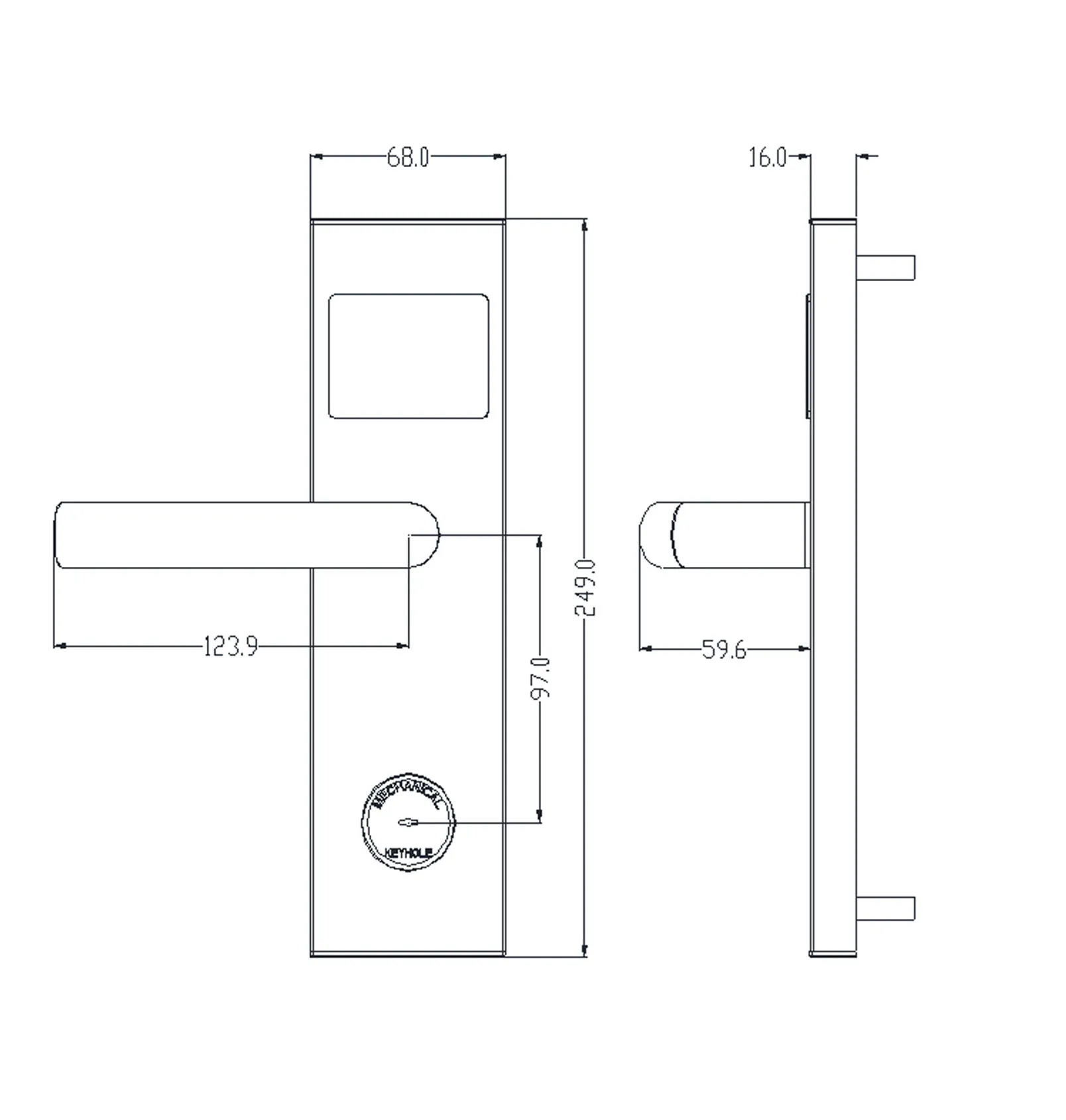 Stainless Steel Electronic RFID Card Smart Hotel Door Locks System