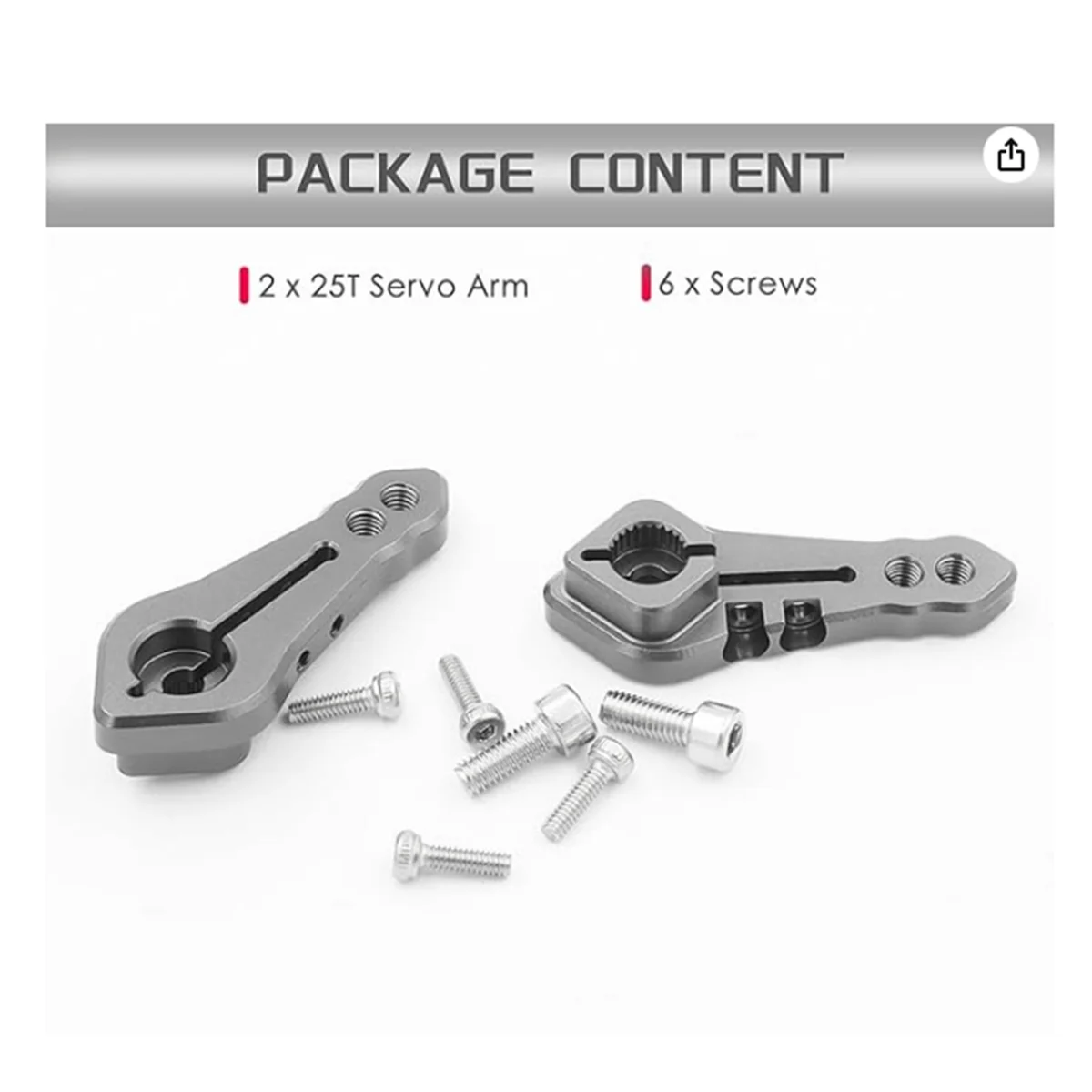 

Highly Recommended 25T Servo Horn Upgrades for Standard Servo Motors for Traxxas Silver