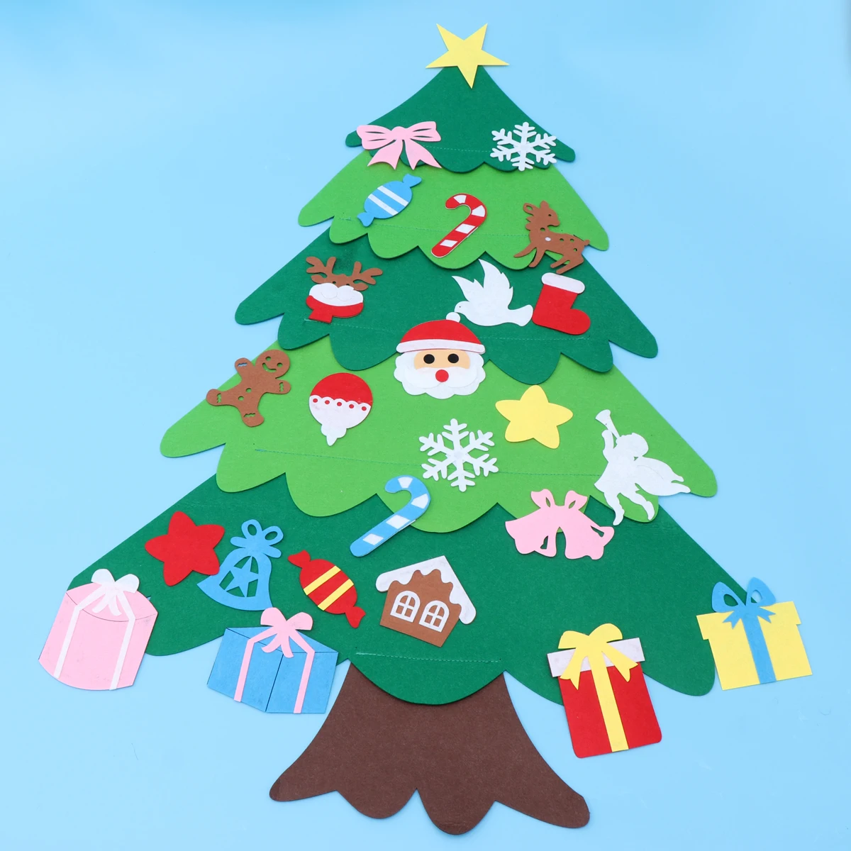 

DIY Felt Christmas Tree Mini Xmas Decorative Accessory Green Child Craft Supplies Kids Educational Toys Safe Materials Practical
