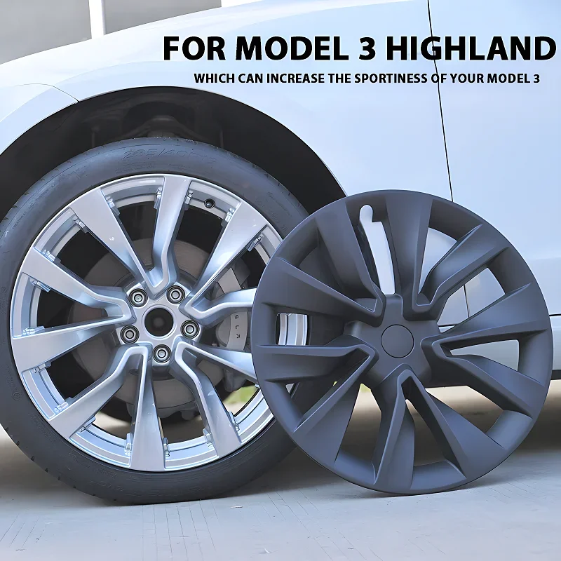 4PCS HubCap Car for Tesla Model 3 19 Inch Performance Wheel Cap 2024 Highland Wheel Parts Full Rim Cover Accessories Wheel Cover