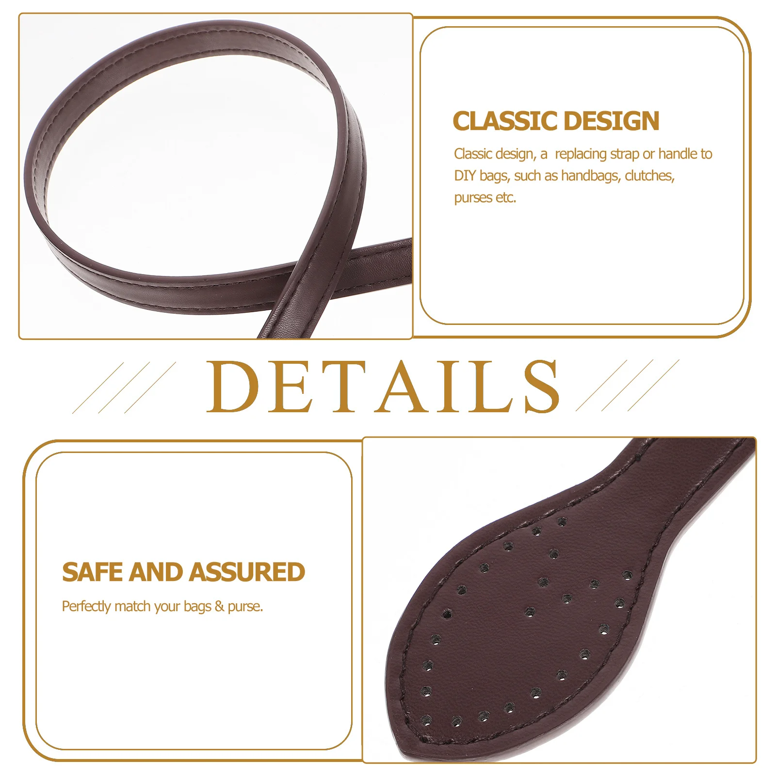 

Housoutil 2pcs Women's Shoulder Strap for Handbags Purse Handle Belt Dark Brown Coffee