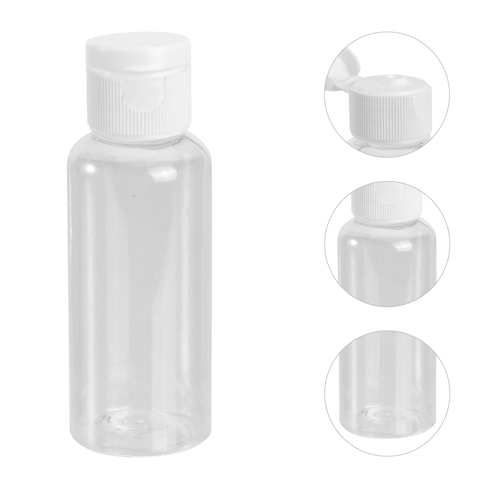 

10Pcs 50ml Empty Plastic Sample Bottle Container Jar Pot Vial with Lid Perfect for Emollient Water Shower Gel Emulsion (Caps for
