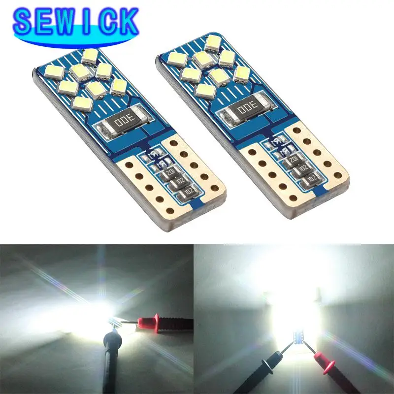 

500PCS DC 12V Canbus W5W Car Light Clearance T10 2016 16SMD LED No Error Bulbs Trunk Signal 194 White Car Led Light