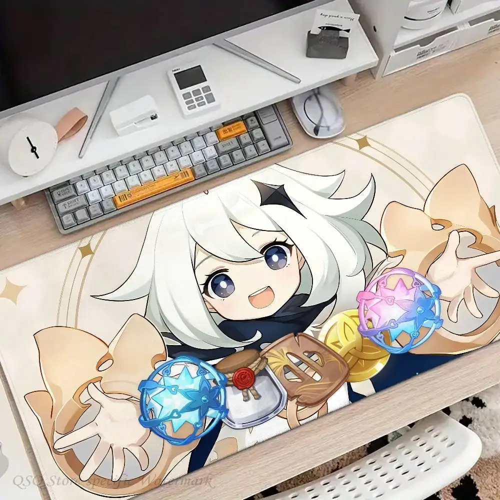 Paimon Game Anime Genshin I-Impact Mousepad Non-slip Suitable For Office Computers Laptops E-sports Game Desk Mats XXL Keyboard
