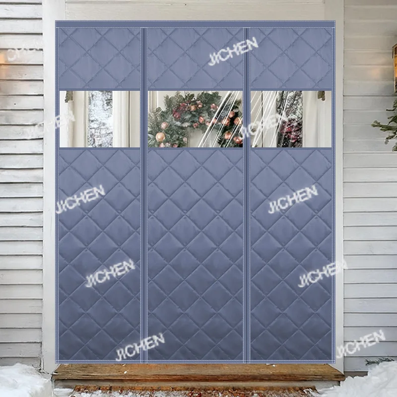 

Winter cotton door curtain, no punching, partition curtain, household windshield, cold protection and warmth, thickened magnetic