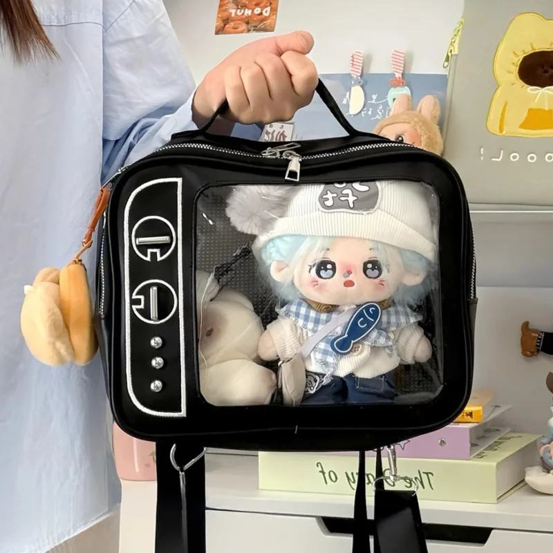 

20 см кукла, милая ItaBag для девочек, прозрачный карманный рюкзак Y2k, кавайная квадратная форма, сумка на плечо в стиле Харадзюку, повседневные японские сумки от боли
