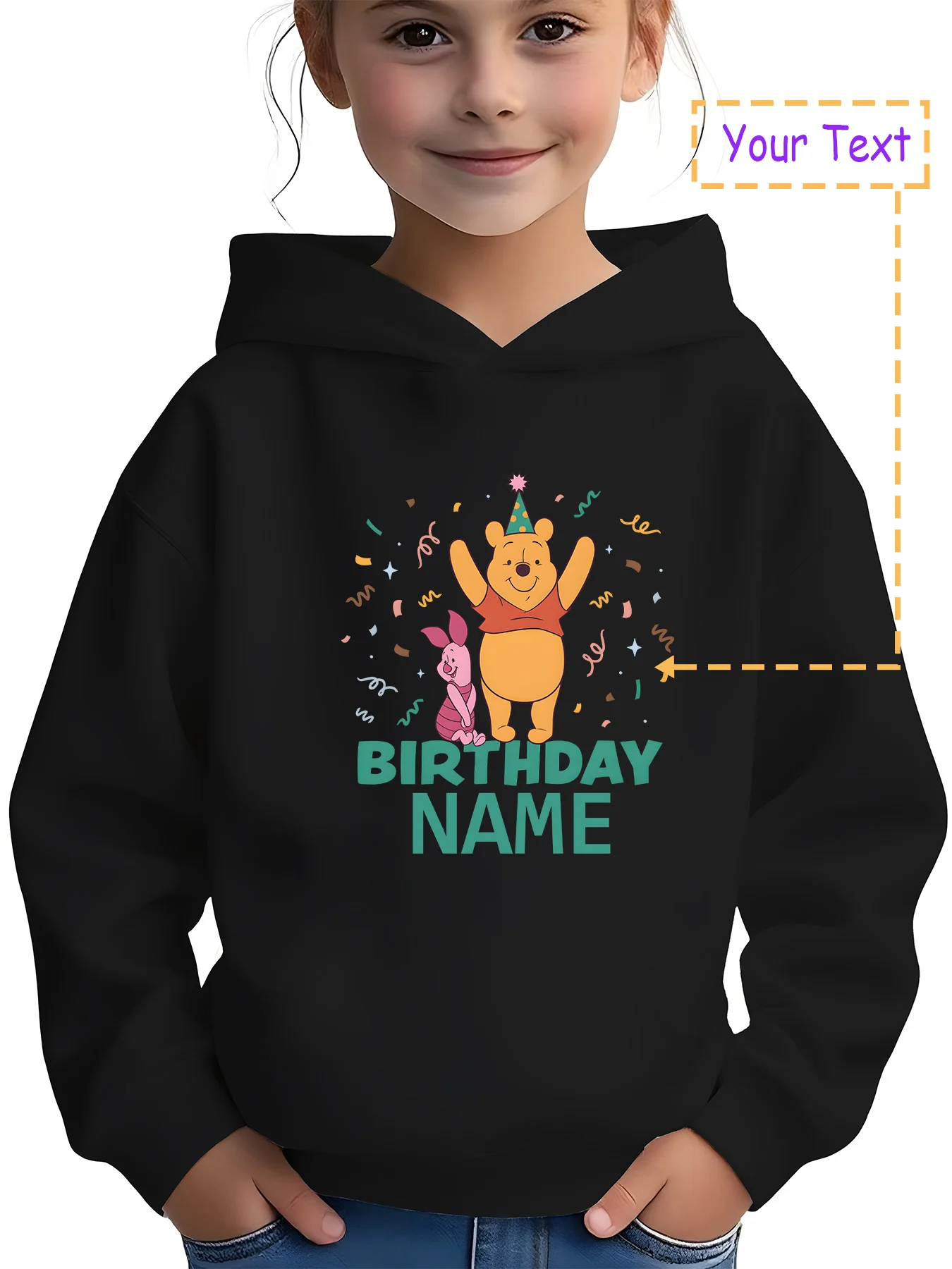 

MINISO Disney Winnie the Pooh Birthday Theme Children's Hoodie - Authentically licensed, fun sweatshirt perfect for birthday par
