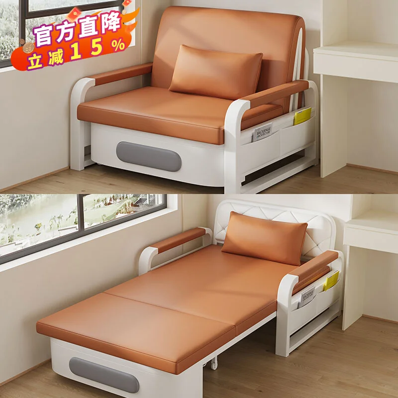 Single sofa bed folding dual-purpose 2025 new small apartment folding bed balcony telescopic multi-functional overnight bed