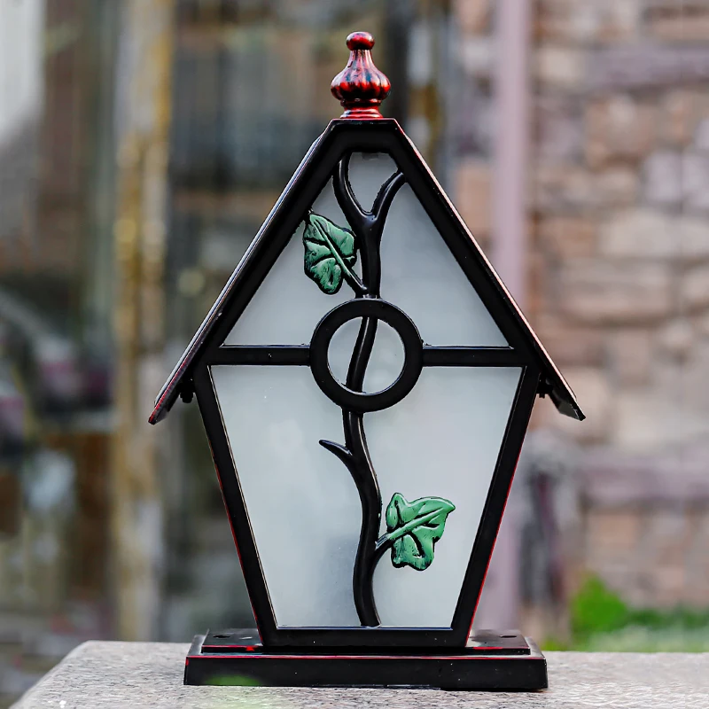 Outdoor Black Tree Rattan House Sunshade Post Lamp Landscape Corridor Porch Path Post Lamp Post Post Lamp Home Engineering