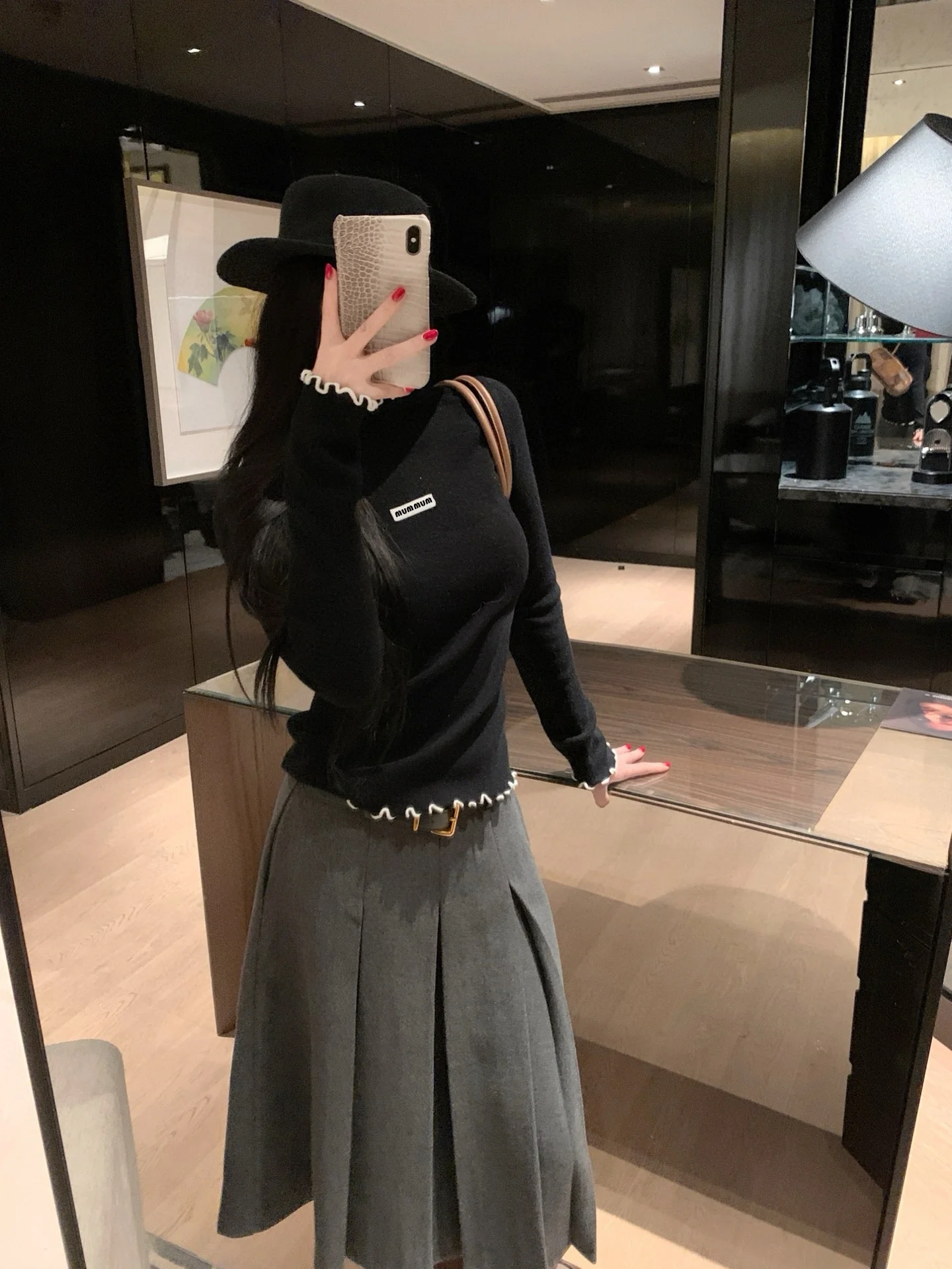 

Seoul Sle Knitted ort Sve Long Body Slim Fit Base Layer Top Women's Casual High Collar Cotton T-irt Winter 2025