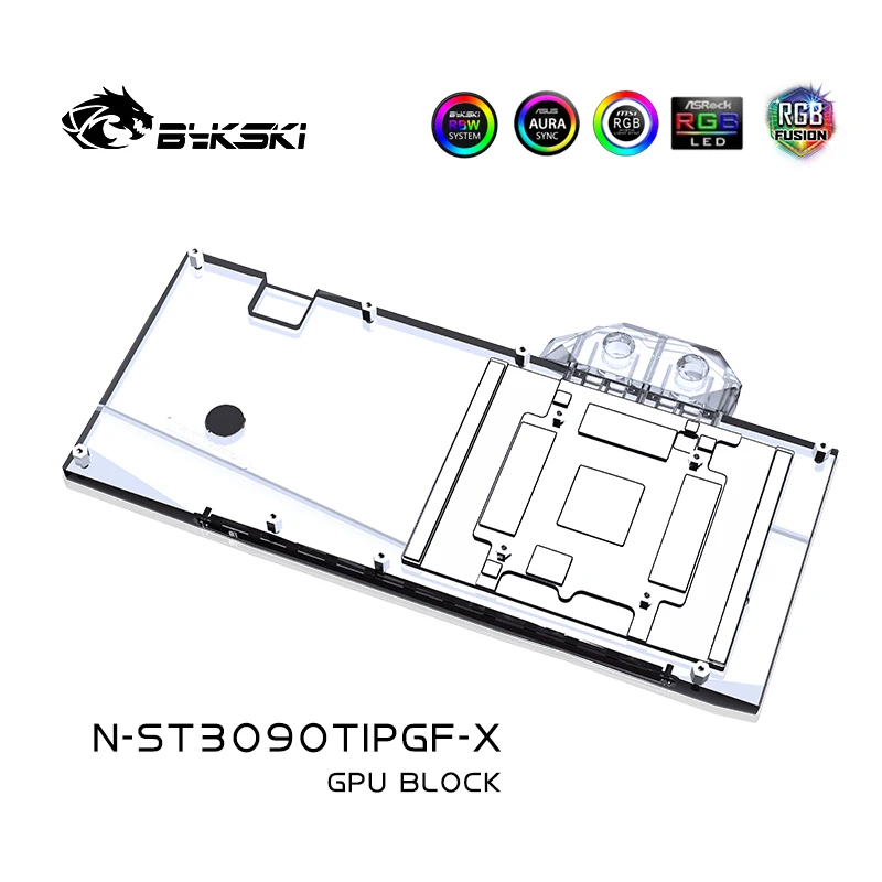 Bykski GPU Blocco di raffreddamento ad acqua per ZOTAC Geforce RTX 3090Ti AMP EXTREME HOLO, GPU Sistema di raffreddamento a liquido, N-ST3090TIPGF-X