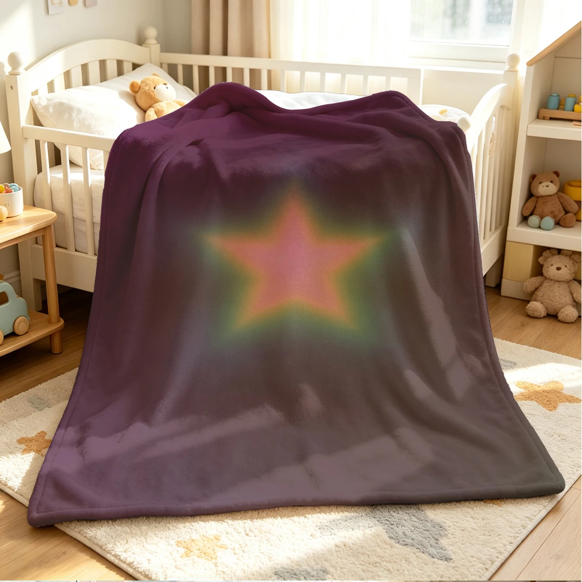 Aura Star Flannel Blanket Warm Soft Halloween Christmas Couch Warm Cozy Decorative Decor Gift for All Season