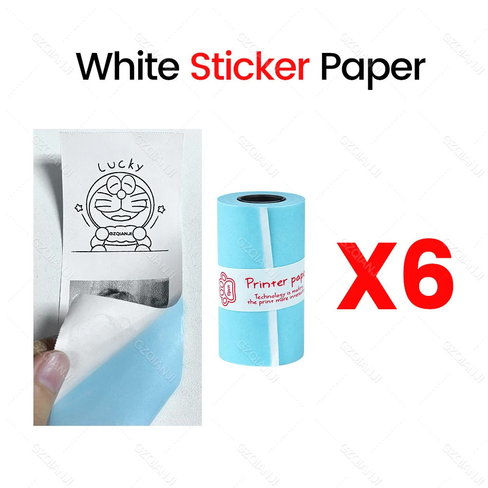 Witte kleur stickerlabel thermische papierrollen voor fotoprinter en kleur Witte ontvangstbriefprinter Papierrol voor Peripage A6
