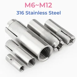 316 Stainless Steel Drop-in Expansion Anchor M6 M8 M10 M12 Expansion Bolt Screw Top Burst Blasting Gecko Flat Burst Anchor