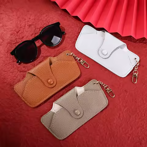 Holder PU Leather For Men For Women Eyeglasses Protective Box Leather Glasses Case Eyewear Holder Hanging Sunglasses Bag
