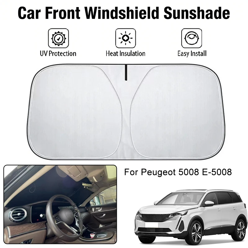 

Foldable Car Windshield Sun Shade UV Block Heat Insulation For Peugeot 5008 E-5008 Interior Protection Accessories