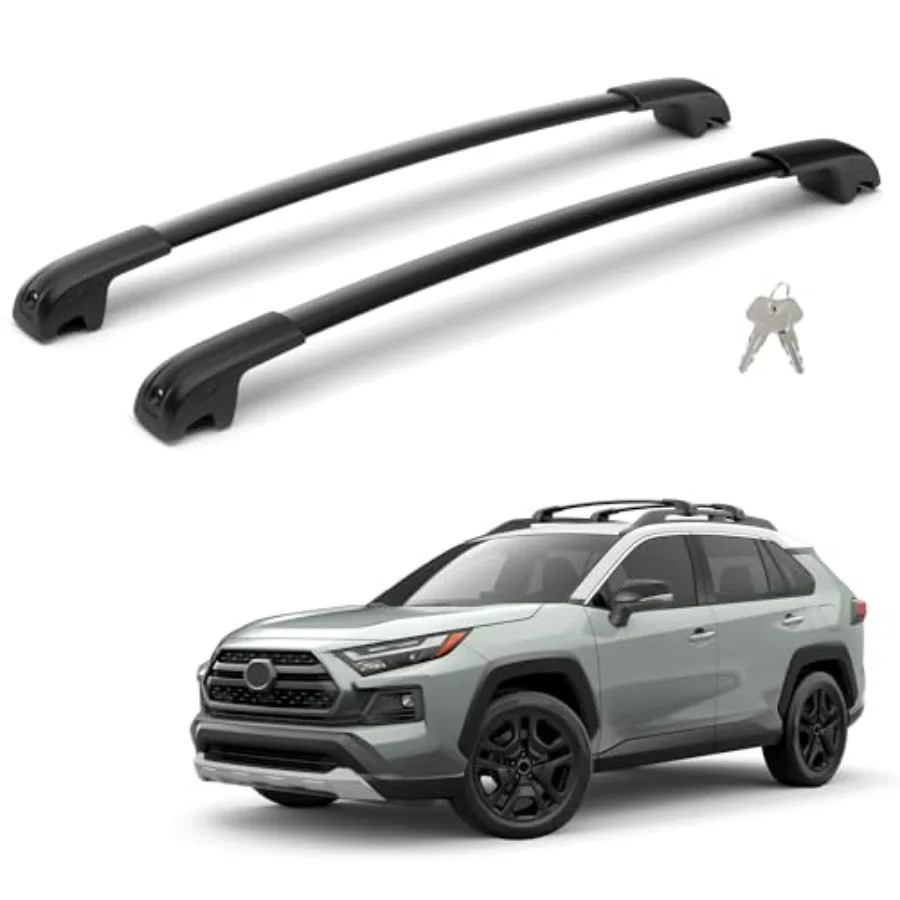 

300Lbs Lockable Roof Rack Crossbars for 2019-2025 Rav4 Adventure TRD Off-Road Heavy Duty Aluminum Anti-Corrosion Cross Bar Fit