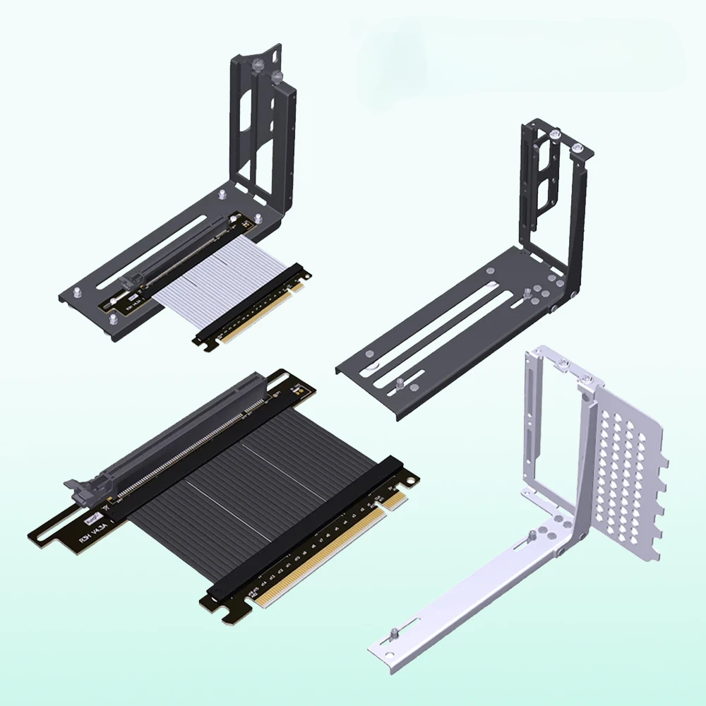 White PCI-E x16 ATX Graphics Video Card Vertical Bracket GPU Base Universal PCI E Stent Mount Stand Holder for PC Computer CASE