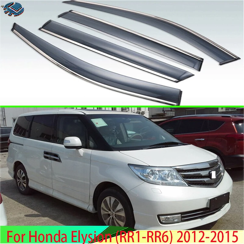 For Honda Elysion (RR1-RR6) 2012-2015 Plastic Exterior Visor Vent Shades Window Sun Rain Guard Deflector 4pcs 2013 2014