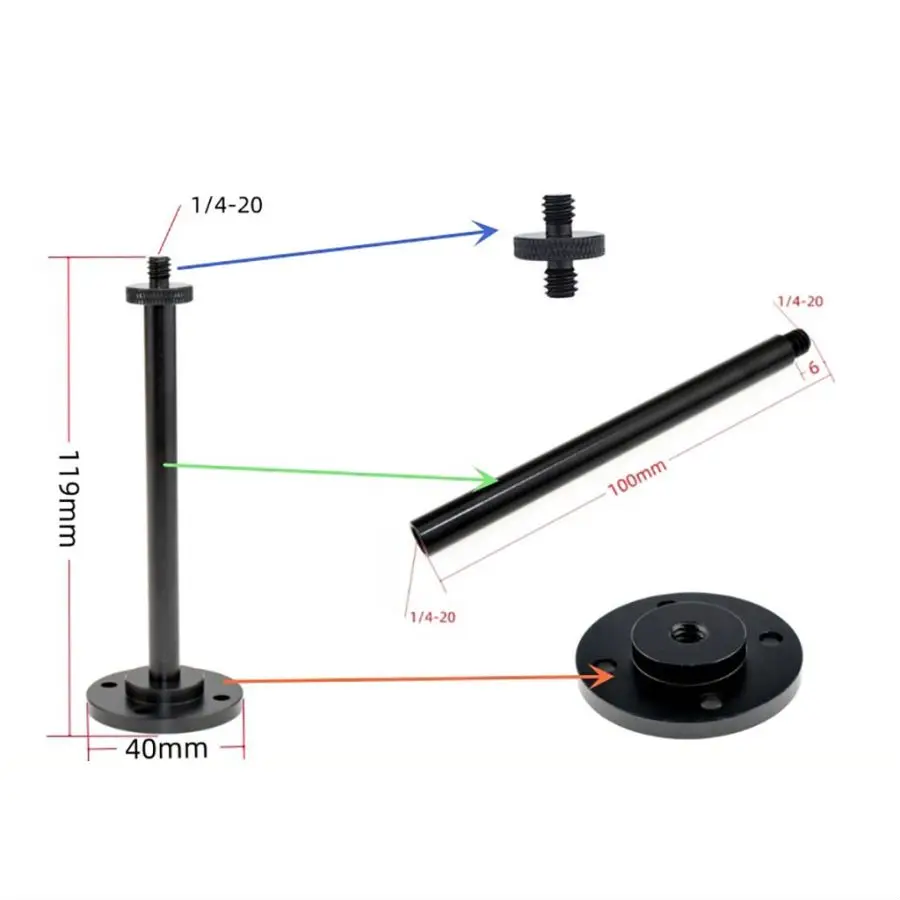 Desktop Licht Stand halterung Aluminium 1/4 "Schraube für Outdoor-Camping Laterne Lampe Reise Picknick Wandern DIY abnehmbare Halter Stange – Detail 2