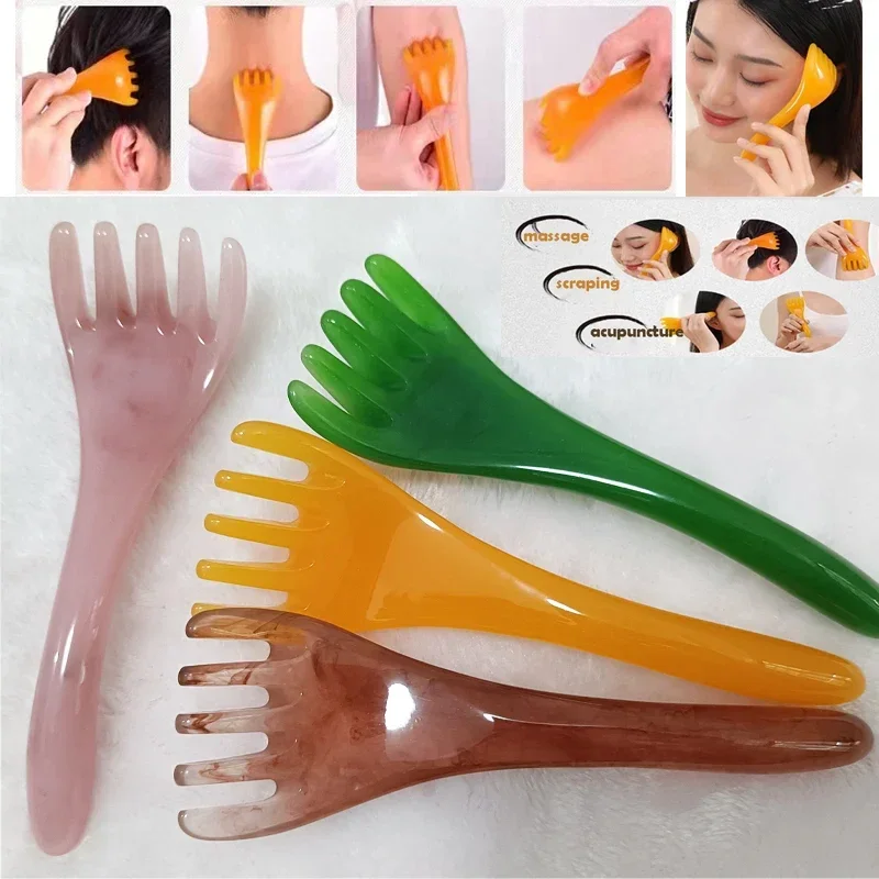 Head Massager Scalp Gua Sha for Body Neck Leg Massage Five-claw Head Scraping Stick Massage Scraping Claw Massage Visage