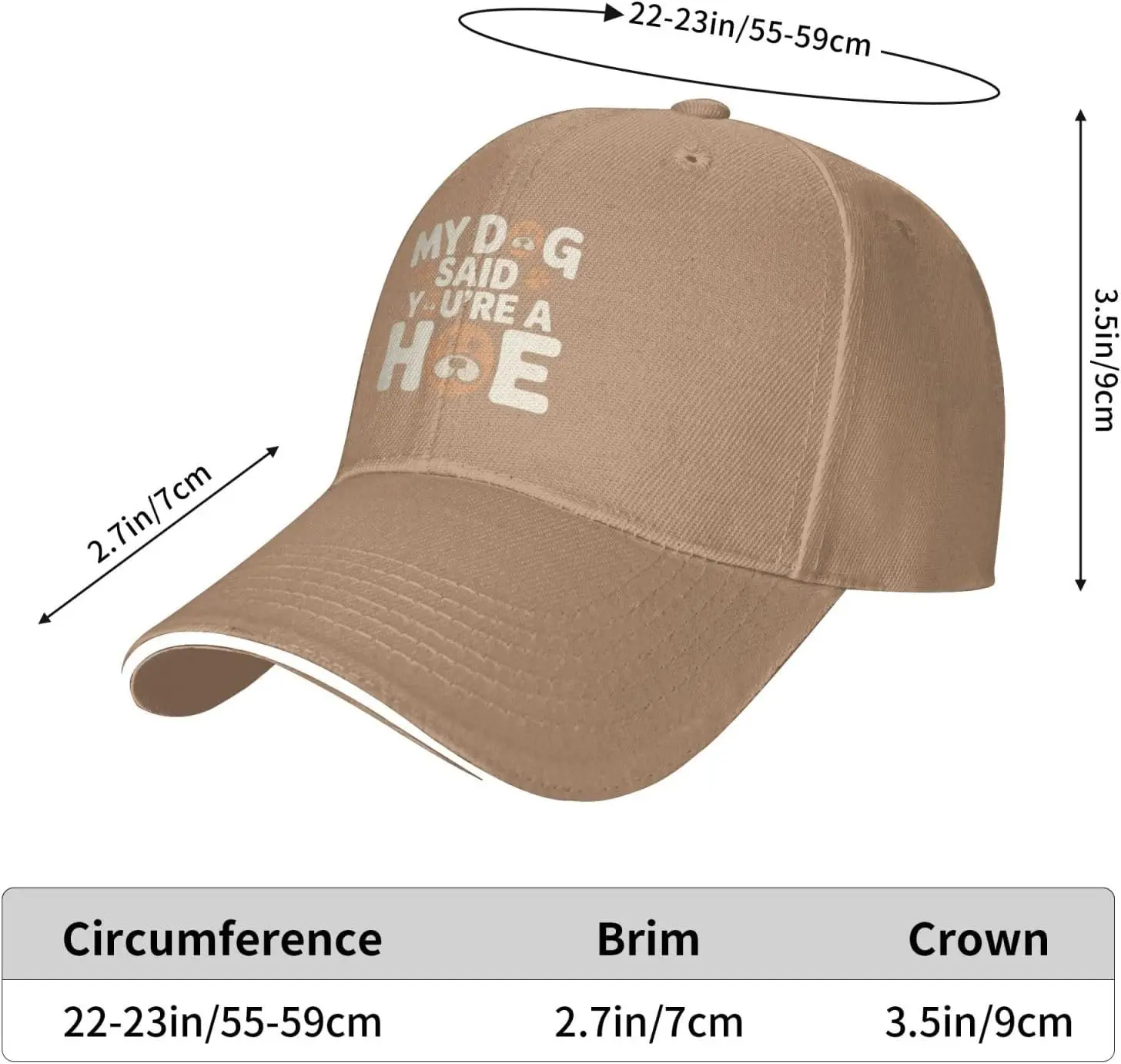 My Dog Said You Re A Hoe Baseball Cap Funny Dog Lover Casual Polyester Adjustable Hat